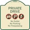 Signmission Designer Series-Private Drive No Outlet No Parking And No Trespassing, 18" x 18", TG-1818-9930 A-DES-TG-1818-9930 - alternate 1
